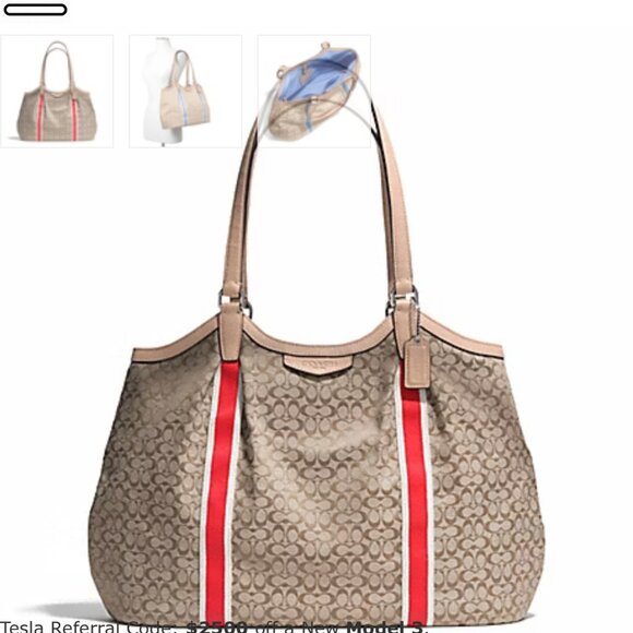 Coach Signature Orange Stripe Devin Shoulder Bag F26131 - Picture 11 of 11